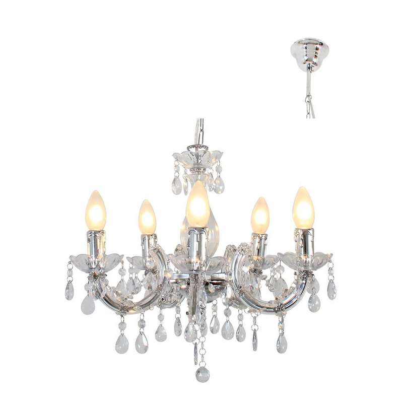 Odile Acrylic Chandelier 5 Light Acrylic
