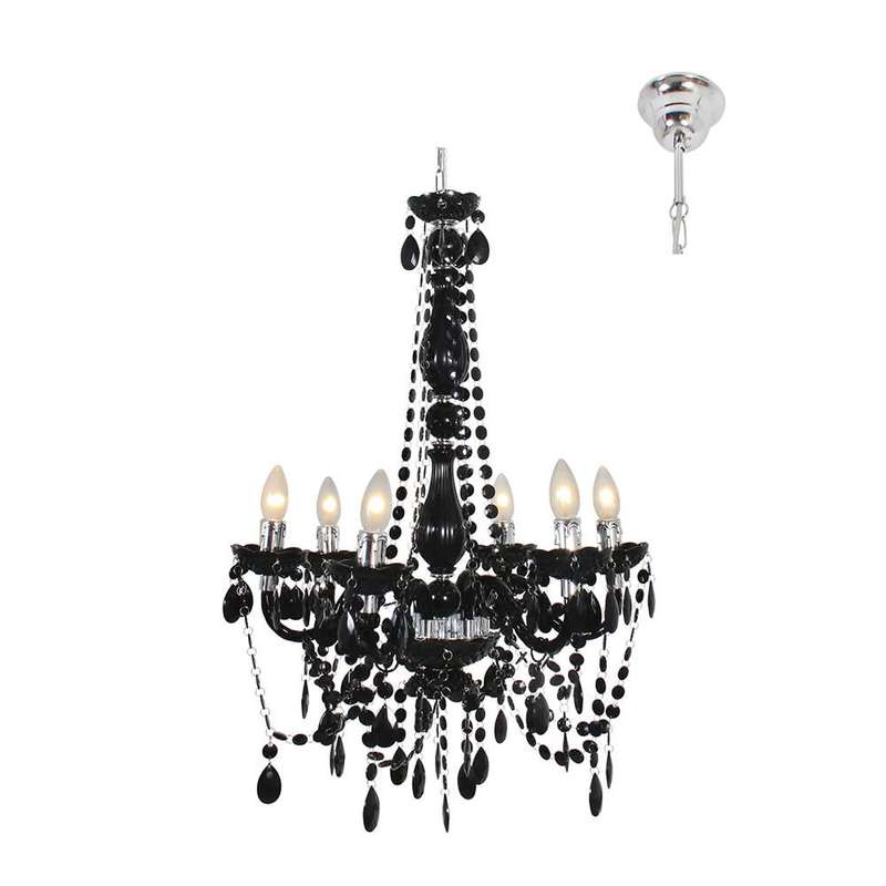 Octave Black Acrylic 6 Light Chandelier