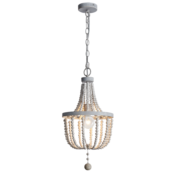 Metal & Wood Bead Chandelier CH893