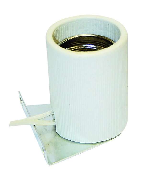 Ceramic Lamp Holder with Bracket - E40