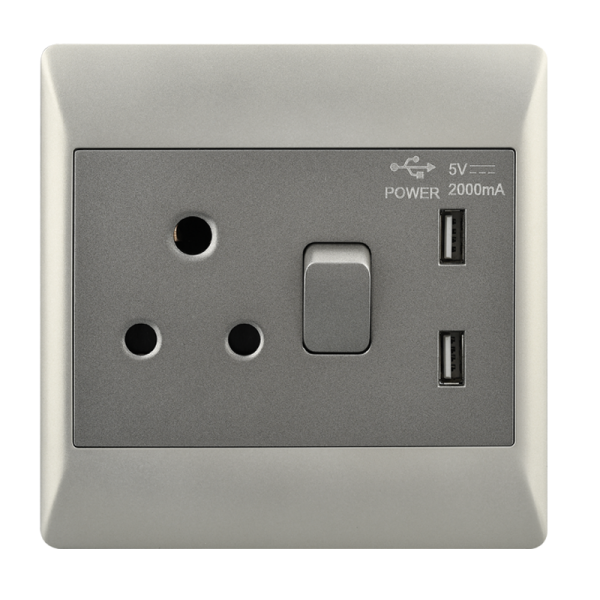 Plug - 16 Amp Plug + 2 USB 5V - 4 X 4