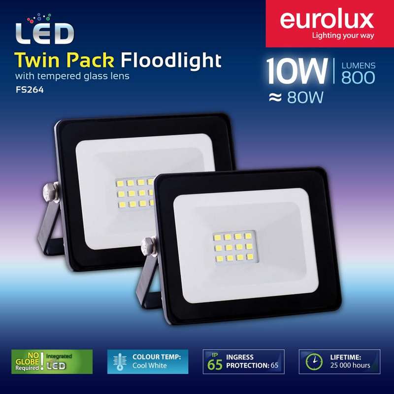 LED Flood Light Twin Pack - 10W or 20W