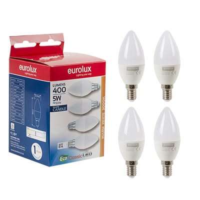 LED Candle - 5W 3000K (4 Pack)