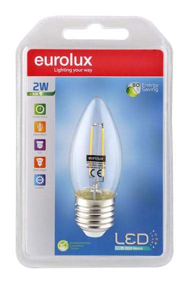 LED Candle Bulb - 2W Filament