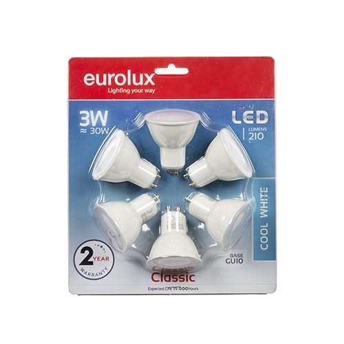 LED Down Light - 3W GU10 (6 Pack)