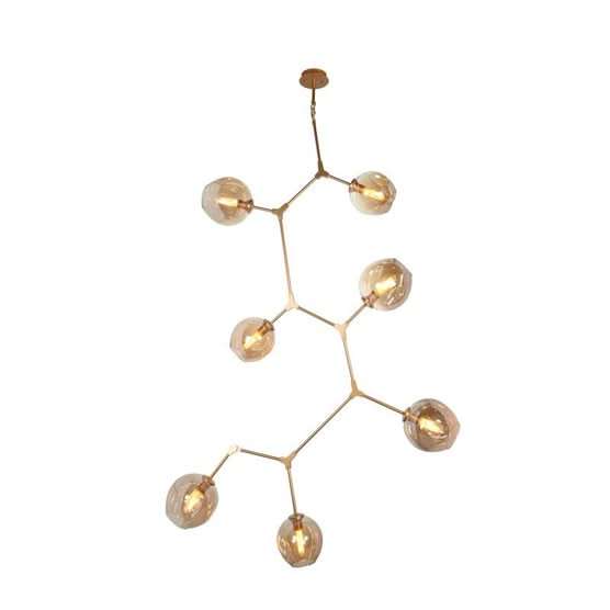 Black or Gold 7 Light Molecule Vertical Pendant