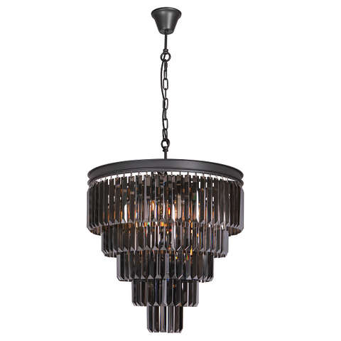 Charcoal Grey 5 Tier Crystal Chandelier