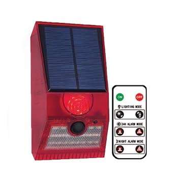 Solar Alarm with LED Light and 129dB Siren