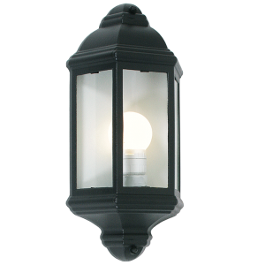 Black 3 Panel Outdoor Wall Lantern