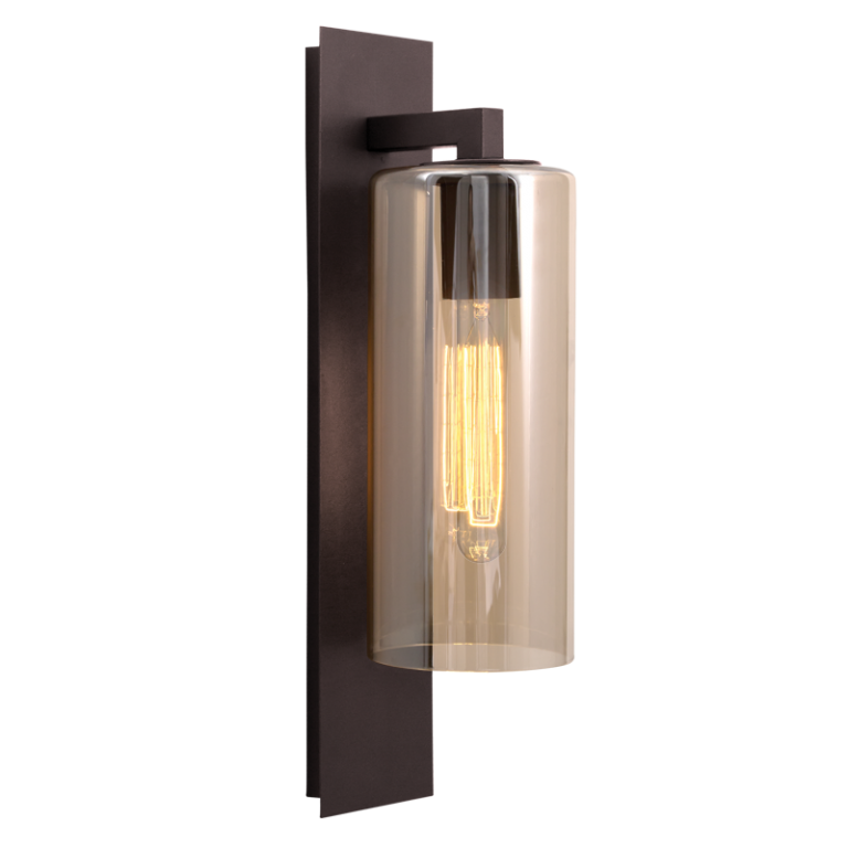 Coffee and Amber Outdoor Wall Light