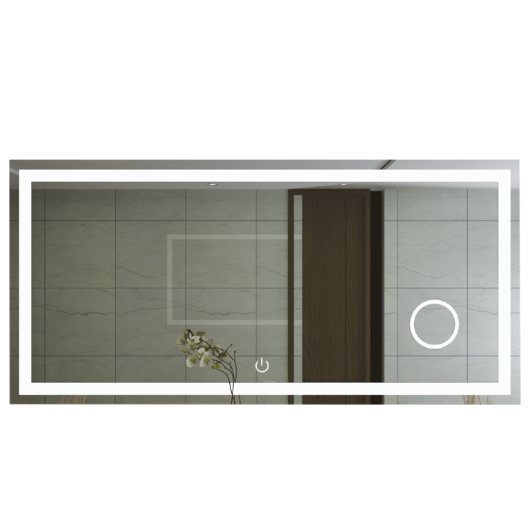 Large Rectangular LED Mirror with On / Off Mirror Touch Switch
