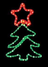 LED Christmas Lights - Christmas Tree Red Star Motif