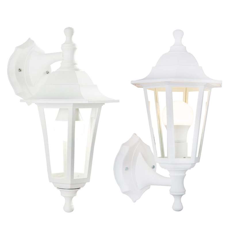 Plastic 6 Panel Lantern Up or Down Facing Wall Light