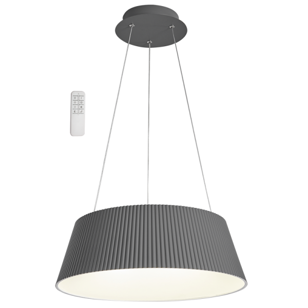 Grey Metal and Acrylic LED Pendant with Remote Control