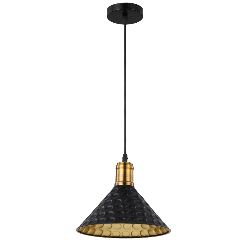 Black Iron Pendant with Black Cord