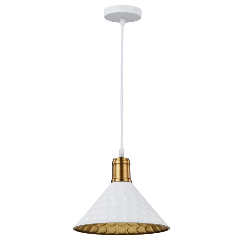 White Iron Pendant with White Cord