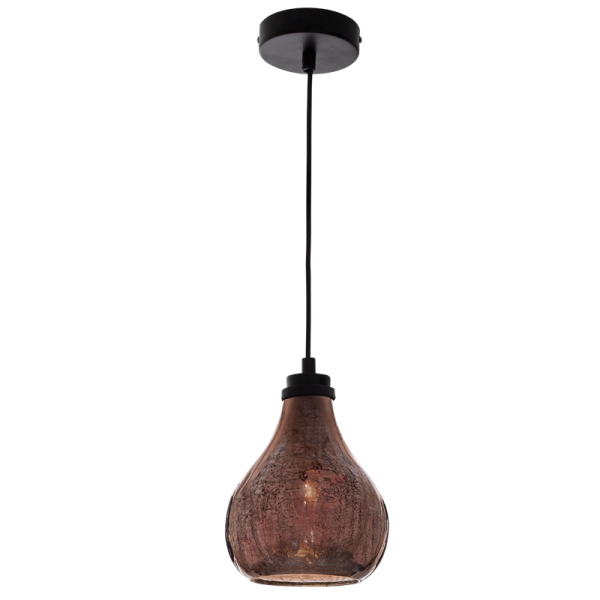 Metal and Rose Copper Colour Glass Pendant