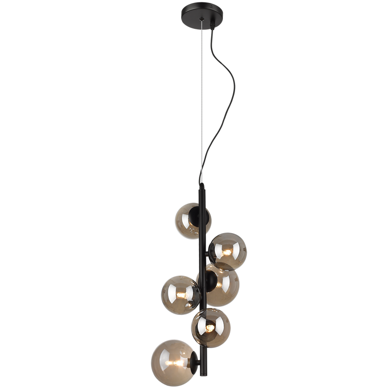 Nebula Metal Pendant with Smoke Colour Glass