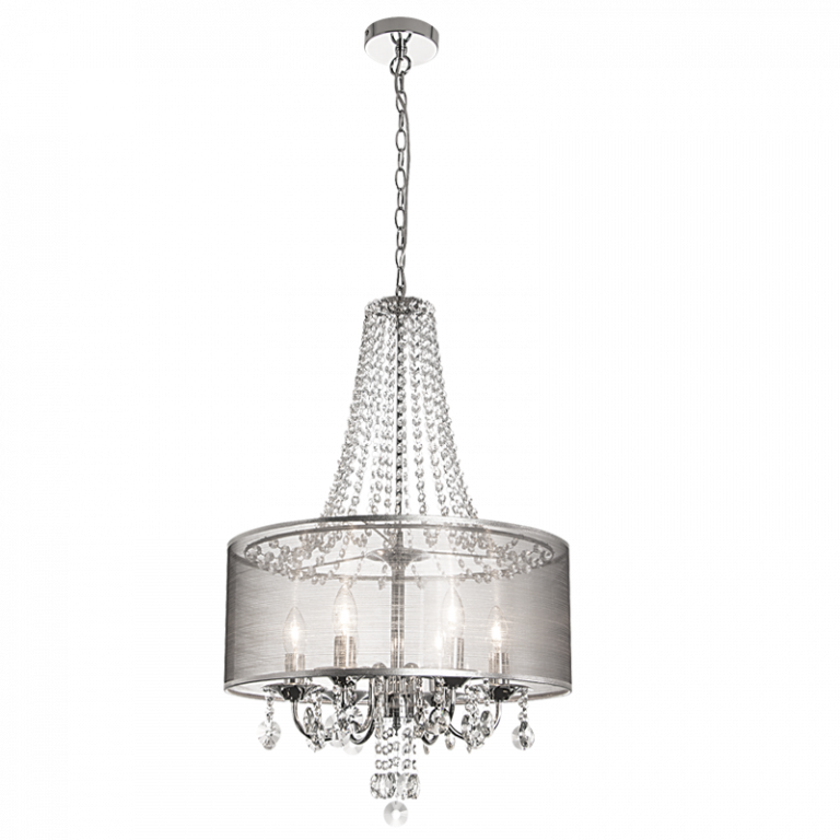 Polished Chrome Crystal Chandelier