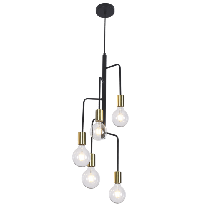 Metal Pendant 5 Light PEN564/5 Black