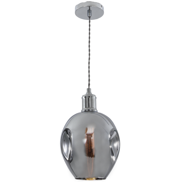 Polished Chrome Pendant with Glass PEN610