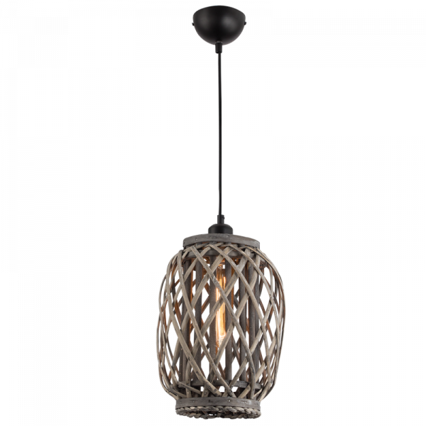 Metal and Rattan Pendant 641