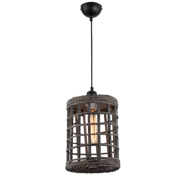 Metal & Rattan Pendant 642