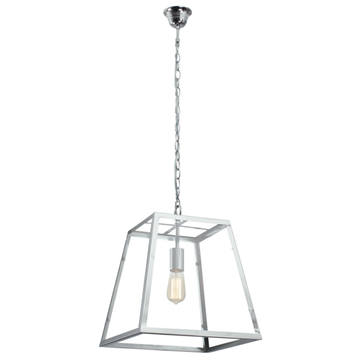 Polished Chrome and Clear Glass Pendant 1 Light