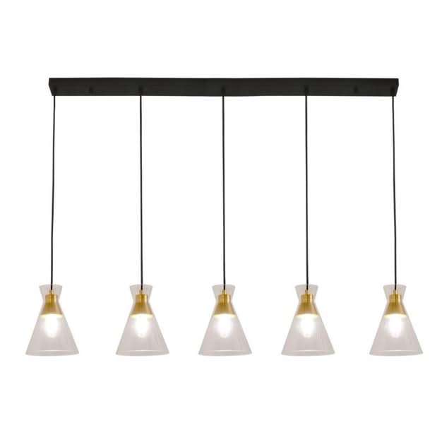 Black & Gold Cleopatra 5 Light Landscape Pendant Light