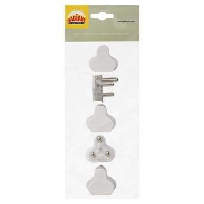 16A Plug Top White - 5 Pack