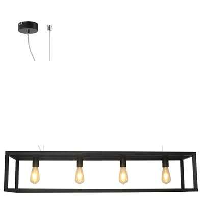 Pendant 4 Light Metal Black