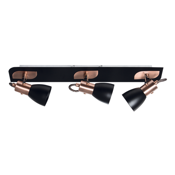 3 Light Black and Copper Spotlight