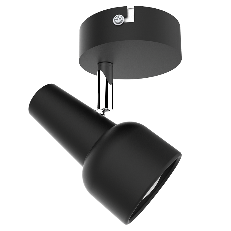 Mandini Matt Black 1 Light Ceiling Spotlight