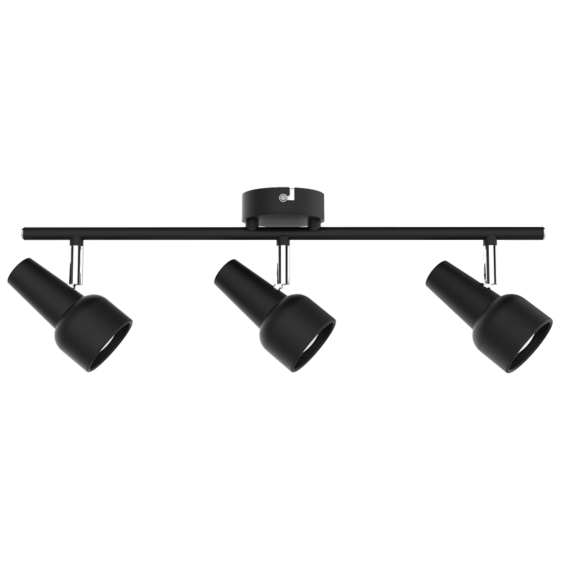 Mandini Matt Black 3 Light Ceiling Spotlight