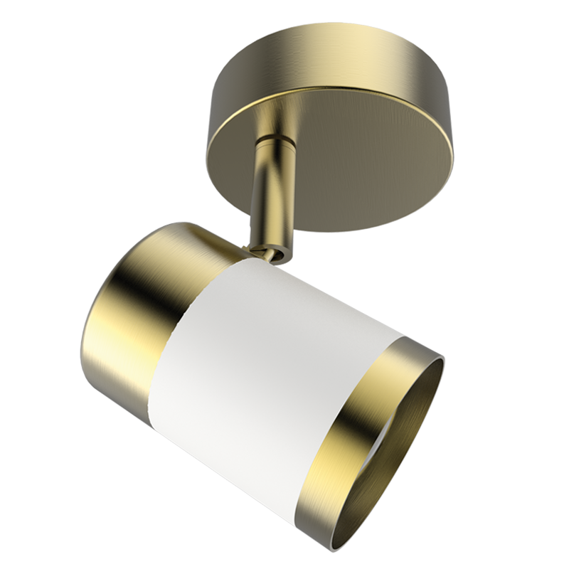 Bazley Brass & White 1 Light Ceiling Spotlight