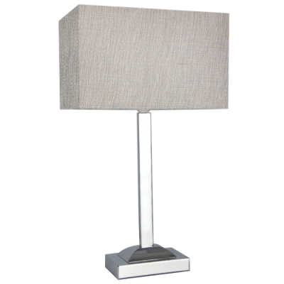 Polished Chrome Table Lamp with Champagne Fabric Shade