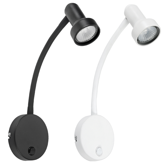 Metal Wall Light  with Switch and Flexible Rubber Arm