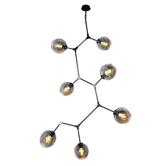Black or Gold 7 Light Molecule Vertical Pendant