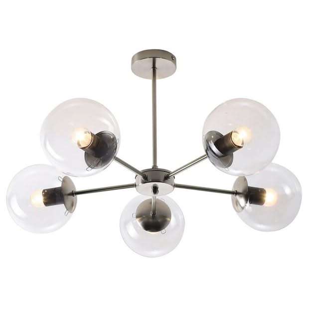 5 Light Satin Chrome Pendant