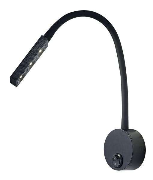 3W LED Reading Light Fitting With Flexible Rubber Arm and Switch