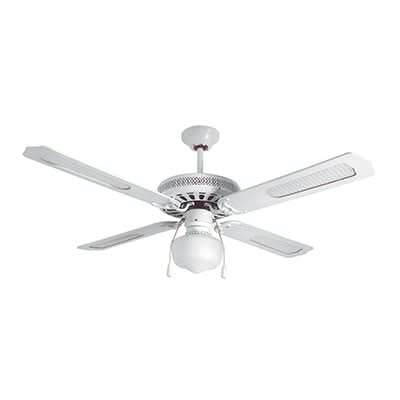 White Rattan Ceiling Fan with Light