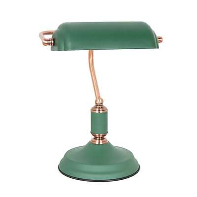 Bankers Table Lamp Green & Copper