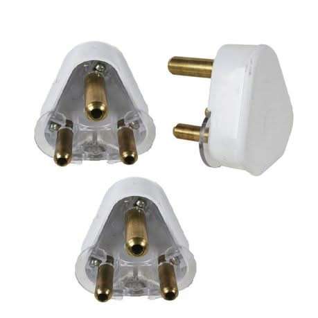 15A White Plug Top - 3 Pack