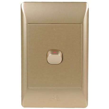 Champagne Light Switch - 1 Lever, 1 Way (4 x 2)