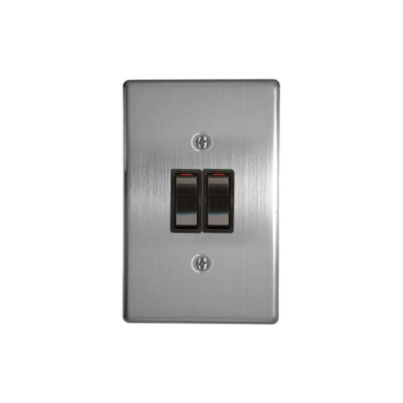 2 Lever Switch - 1 Way Silver
