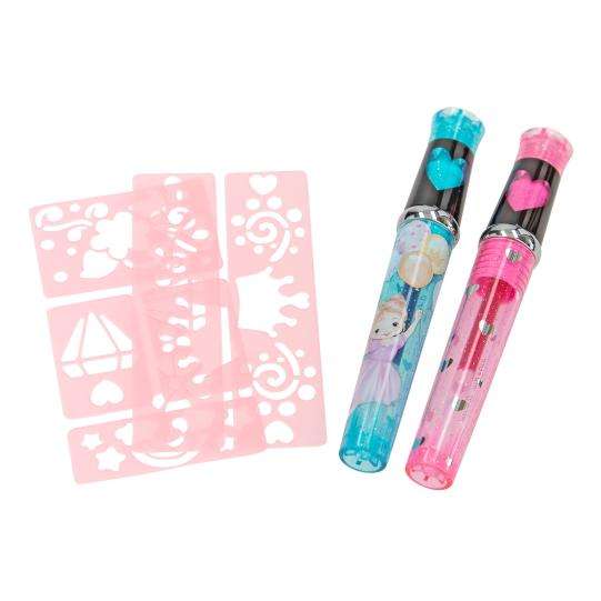 Princess Mimi Tattoo Glitter Gel Pens with Stencil