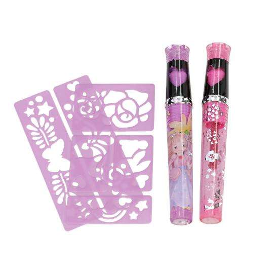 Princess Mimi Tattoo Glitter Gel Pens with Stencil
