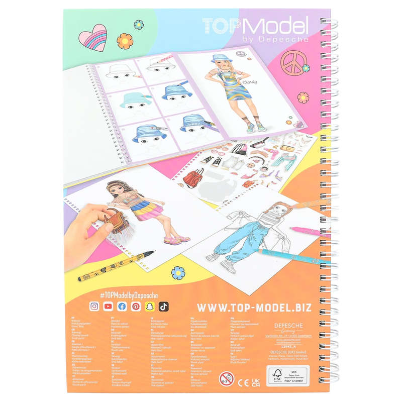 Top Model Colouring Book with Stickers, Pen & Pencil Set