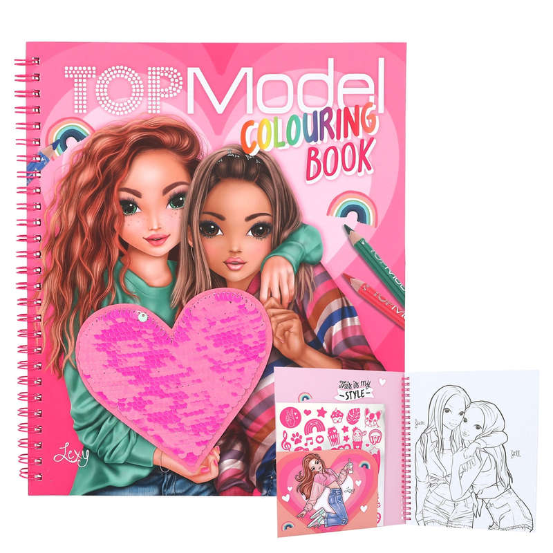 Top Model Colouring Book w Reversible Sequins Happy Together