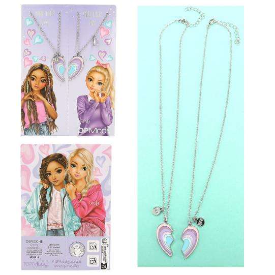 Top Model BFF Necklace Assorted Designs Silver/Gold 1pc